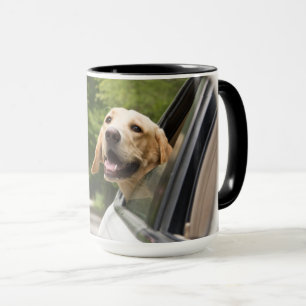 Mug Golden Labrador In Rearview Mirror