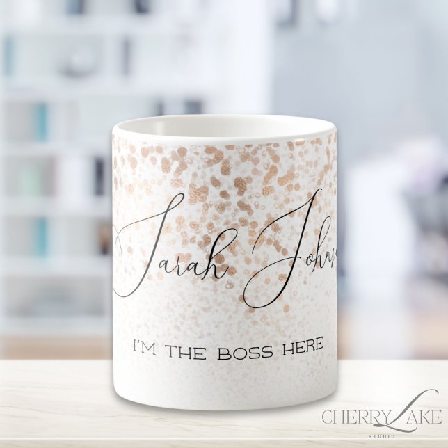 Mug Golden Rain Personnalisé Je suis le patron ici (Créateur téléchargé)