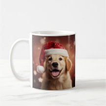 Golden Retriever à Santa Hat