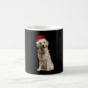 Mug golden retriever assis avec noël