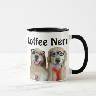 Mug Golden retriever avec les verres nerd