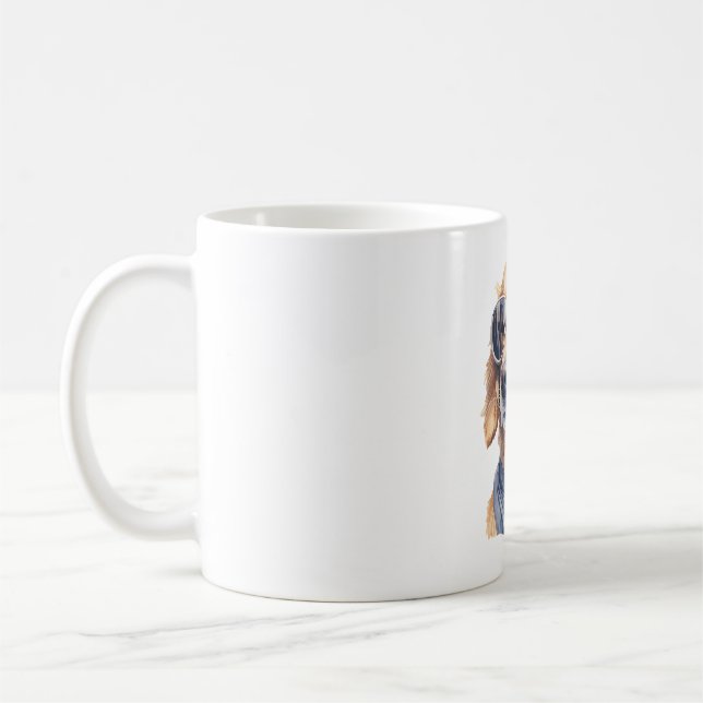 Mug Golden Retriever avec lunettes de soleil (Gauche)