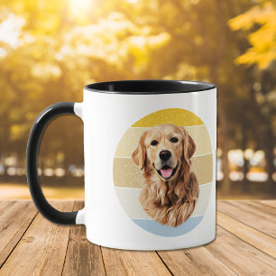 Mug Golden Retriever Chien Retro Sunset Musique