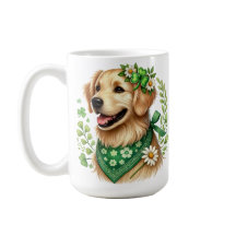 GOLDEN RETRIEVER DOG HABILLÉ POUR JOUR DE LA SAINT