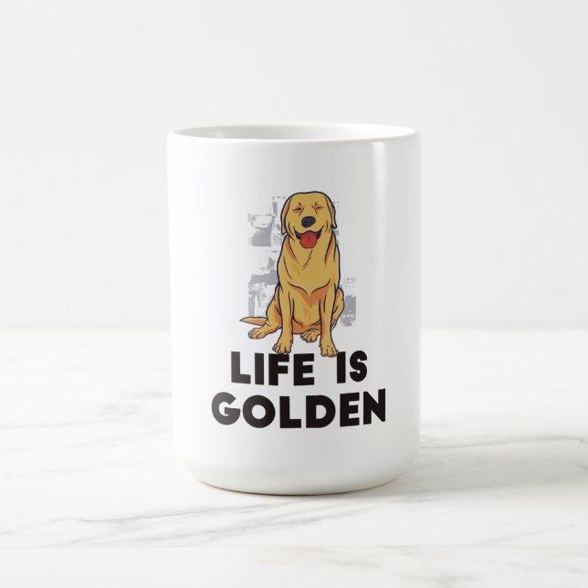 Mug Golden Retriever Dog - La vie est dorée (Centre)