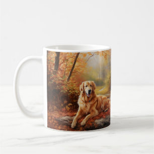 Mug Golden Retriever en automne Leaves automne Inspire