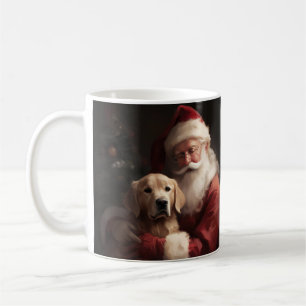 Mug Golden Retriever with Santa Clause Christmas