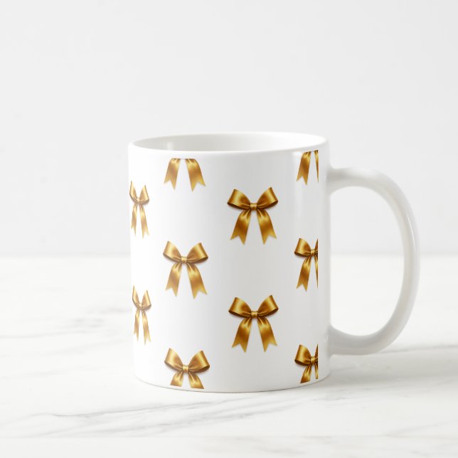 Mug Golden Ribbon Pattern — Elegant Minimal Luxury (Droite)