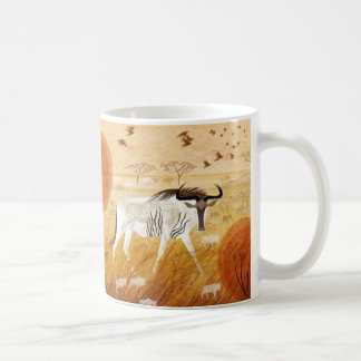 Mug Golden Savannah Journey Whimsical Wildebeest Coffe