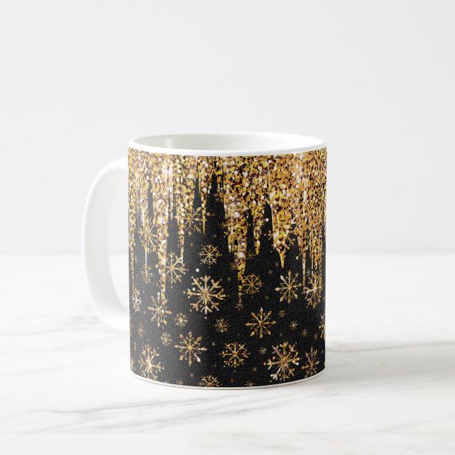 Mug Golden Snowflakes Glittering Gold Drivers (Devant gauche)