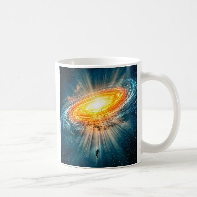 Mug Golden Spiral Galaxy Astronaut Sci-Fi Deep Space (Droite)