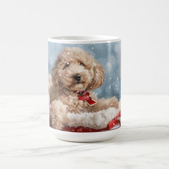 Mug Goldendoodle Chien Festif de Noël (Centre)