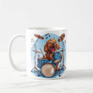 Mug Goldendoodle Chien Jouant de la Batterie