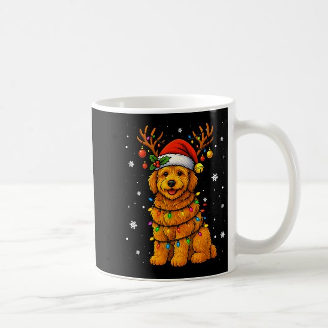 Mug Goldendoodle Christmas Tee Reindeer Christmas Ligh (Droite)