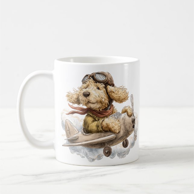 Mug Goldendoodle Dog Pilot Airplane (Gauche)
