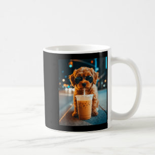 Mug Goldendoodle drôle buvant du café glacé mème anima