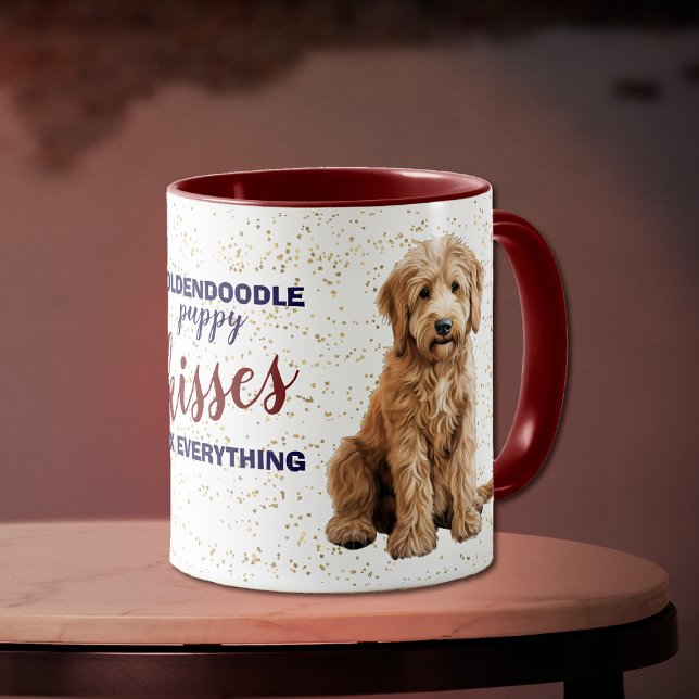 Mug Goldendoodle Puppy Kisses Tout réparer (Créateur téléchargé)