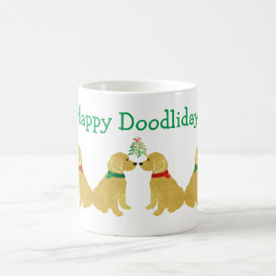 Mug Goldendoodles Personnalisés S'embrasser Sous Mistl