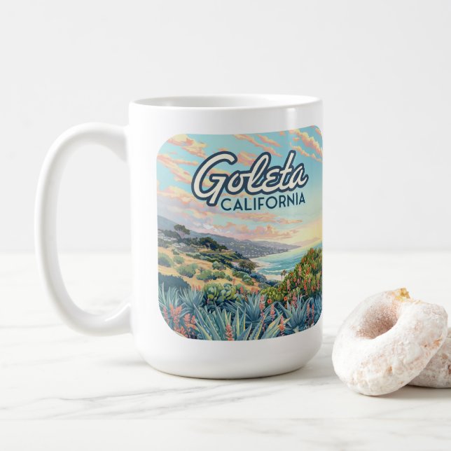 Mug Goleta California Père Noël Barbara Isla Vista Vin (Avec donut)