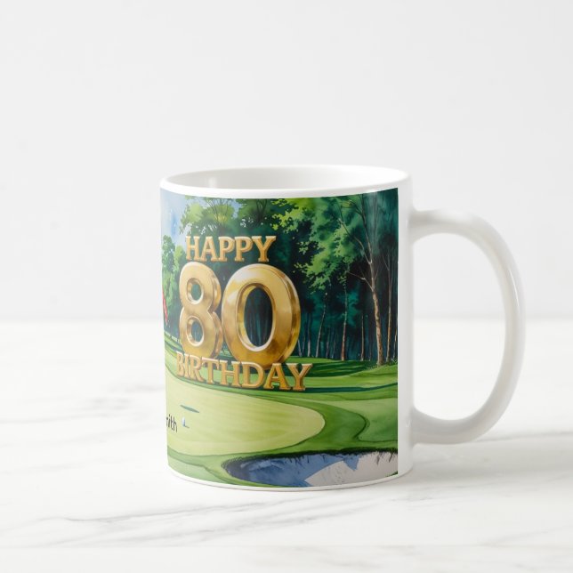 Mug Golf 80e anniversaire sur terrain de golf (Droite)