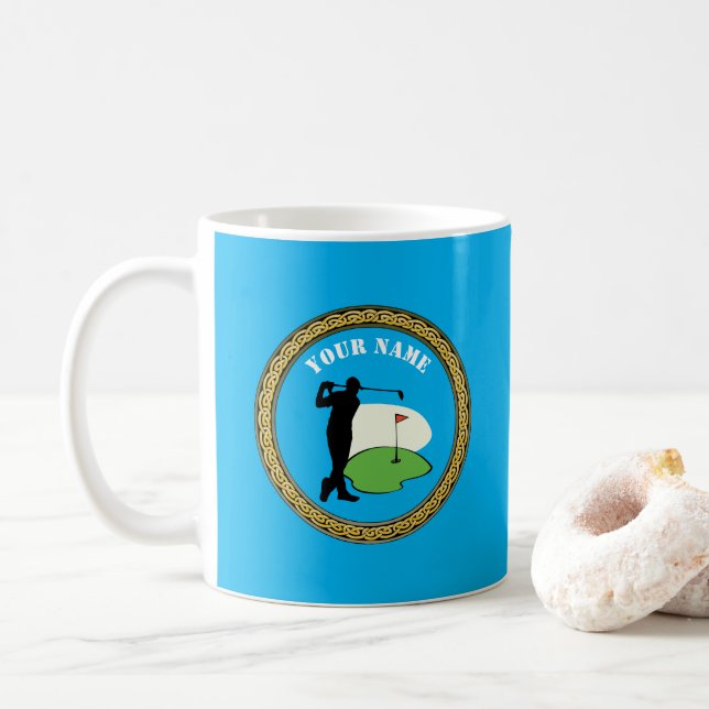 Mug Golf - Add Name - Golfer (With Donut)