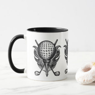 Mug Golf Ball Tee Club Parcours Stylo et Ink Golfer