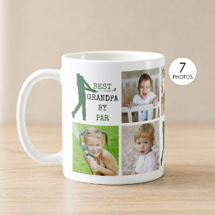 Mug Golf BEST GRANDPA PAR PAR PAR 7 Photo Collage