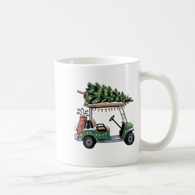 Mug Golf Cart Christmas Tree Lights Golfing Golfer Fun (Droite)