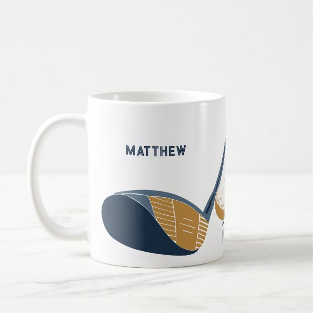 Mug Golf Club and Ball Personalized Golfers Name (Gauche)