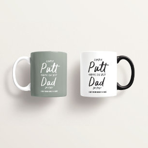 Mug Golf papa moderne kaki vert typographie drôle chic