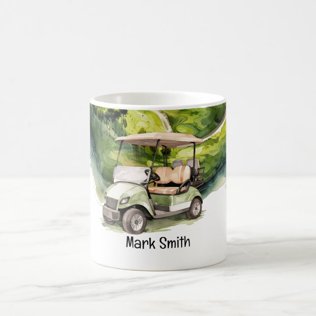 Mug Golf voiturette de golf verte sur terrain de golf (Centre)