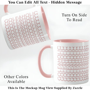 Mug Golfaholic Message caché 140PW Funny Golf