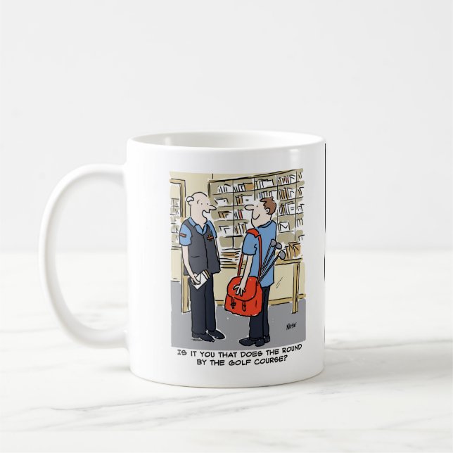 Mug Golfer Postman aime le dessin sur le golf (Gauche)