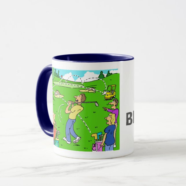 Mug Golfeur avec une prise qui retranche (Devant gauche)