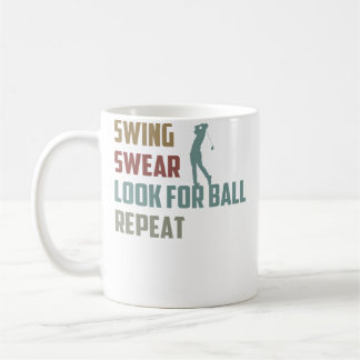 Mug Golfeur drôle cherche une balle golfeur répétitif