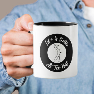 Mug Golfeur Heure de départ Humour Drôle Sport Jeu de