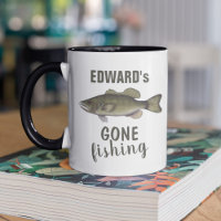 Gone Fishing Basse Poisson Moderne Pêcheur Cute