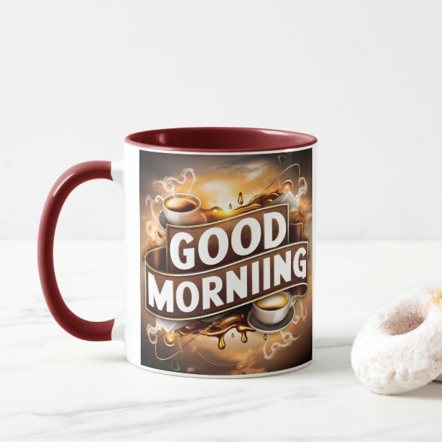 Mug Good Morning Coffee Art #4 (Avec donut)