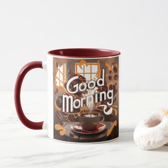 Mug Good Morning Coffee Art #6 (Avec donut)