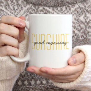 Mug Good Morning Sunshine Cute Citation tendance Jaune