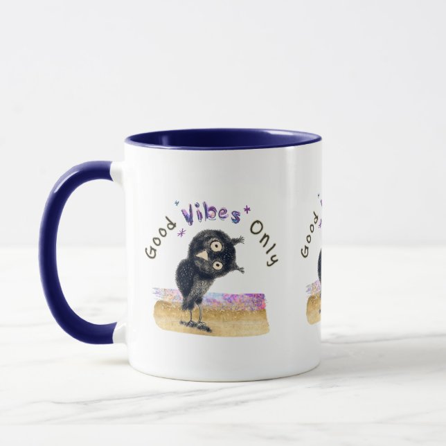 Mug Good Vibes seulement avec Chouette curieuse (Gauche)