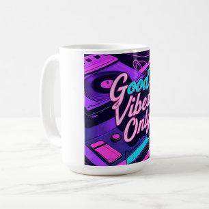 Mug Good Vibes uniquement - Retro 80s Neon Vintage Des