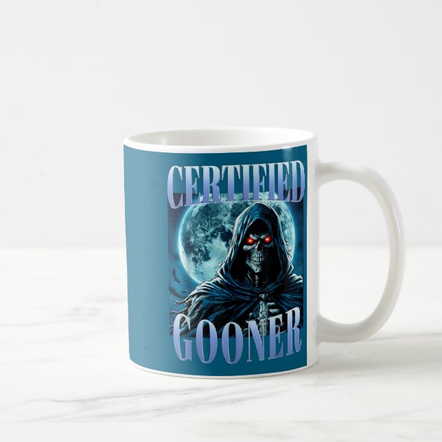 Mug Goon Funny Gooning Meme Skeleton Certified Gooner  (Droite)