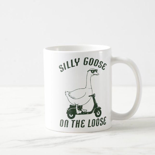 Mug Goose Silly On The Loose Scooter Funny Animal Men  (Droite)