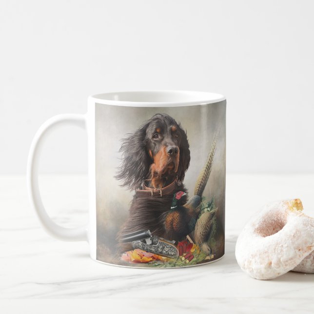 Mug Gordon setter avec faisans, Art (Avec donut)
