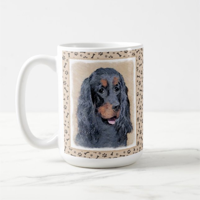 Mug Gordon Setter Peinture - Joli art original chien (Gauche)