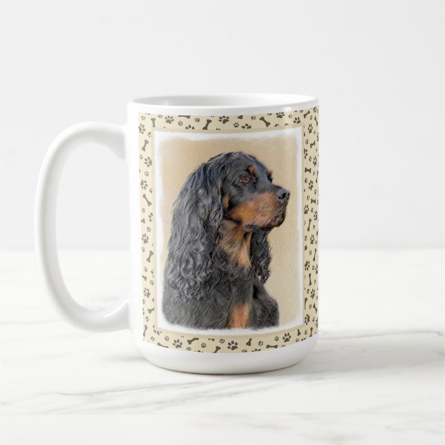 Mug Gordon Setter Peinture - Joli art original chien (Gauche)