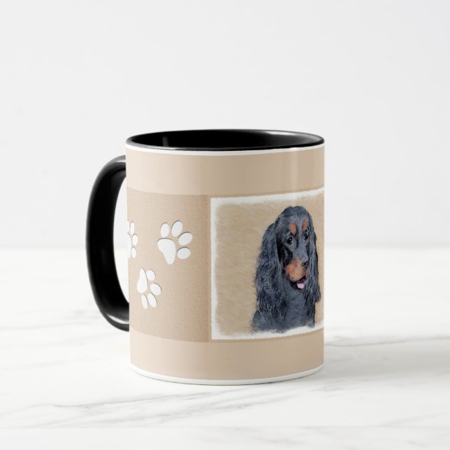 Mug Gordon Setter Peinture - Joli art original chien (Devant gauche)