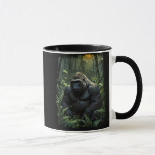 Mug Gorille du Silverback dans la jungle rwandaise