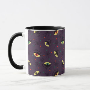 Mug Goth Eyes Witchy Purple Motif occult